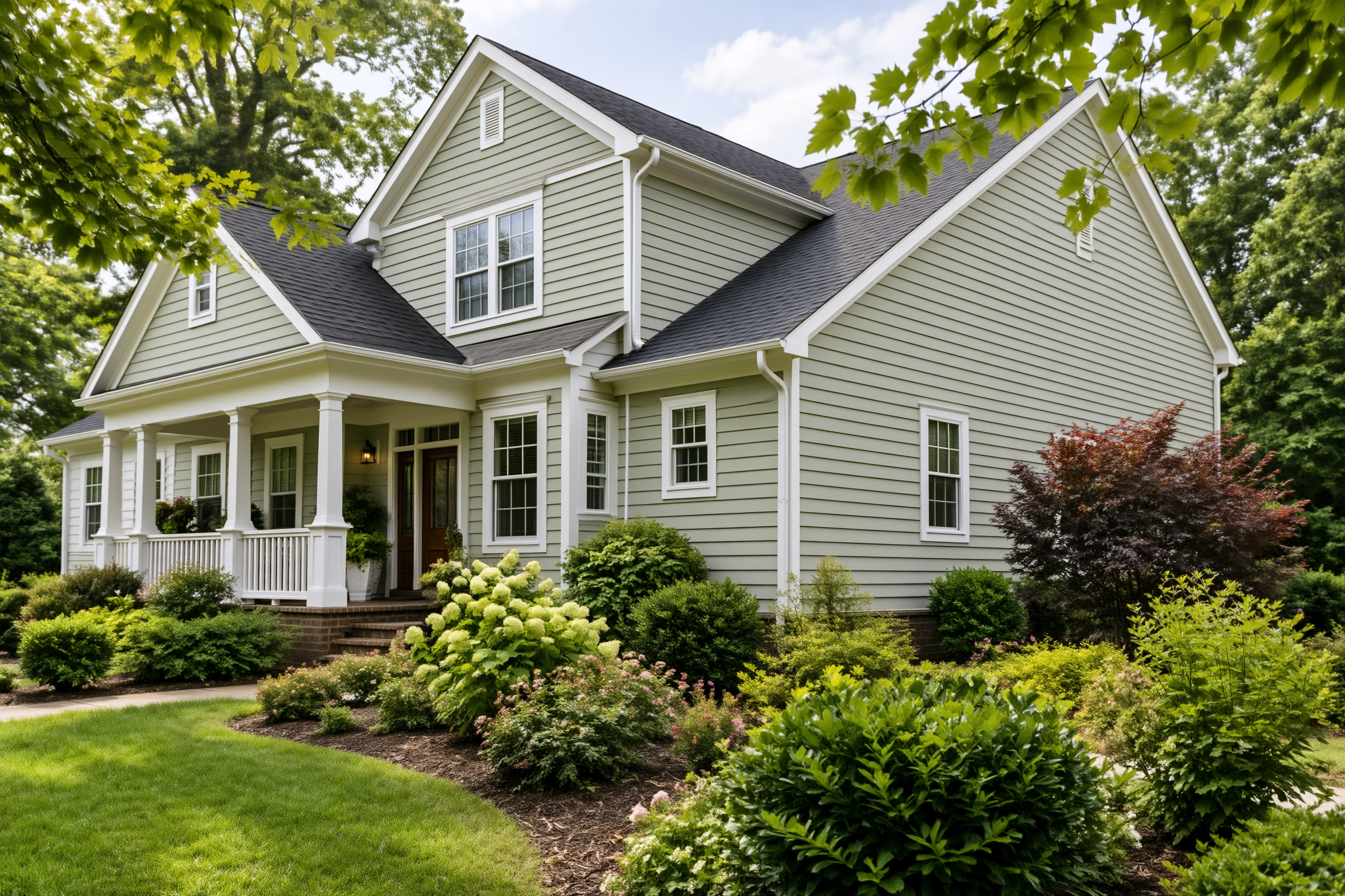 Light house siding and trim with exterior organic buildup
