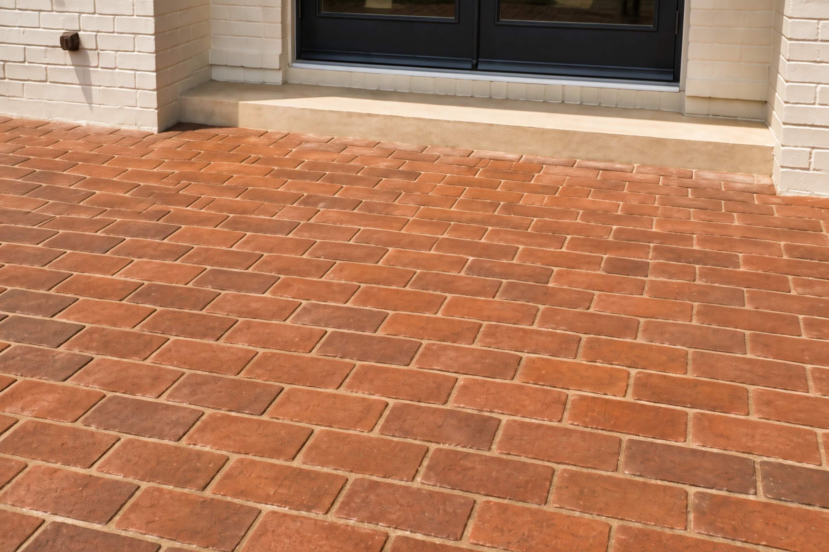 Brick and stone paving with visible joints